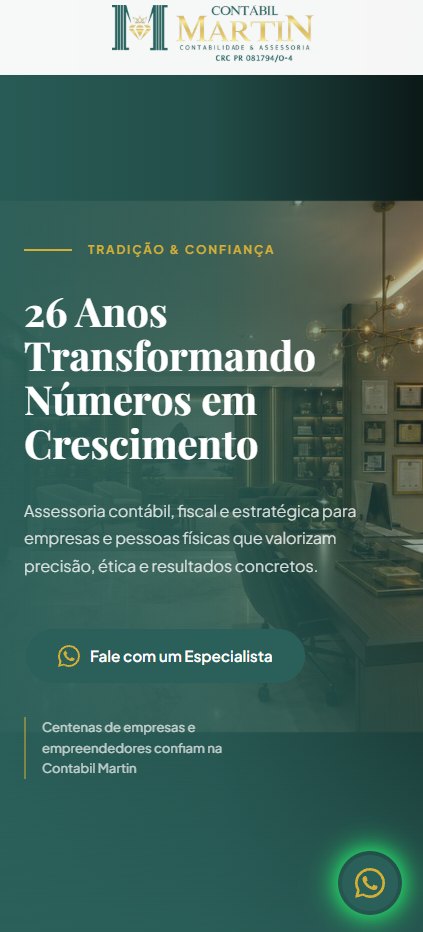 Contábil Martin — site institucional, site criado pela WEBX