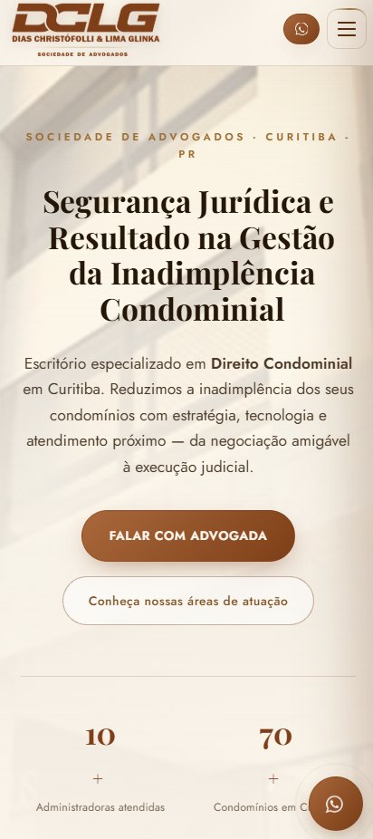 DCLG Advogados — site institucional, site criado pela WEBX