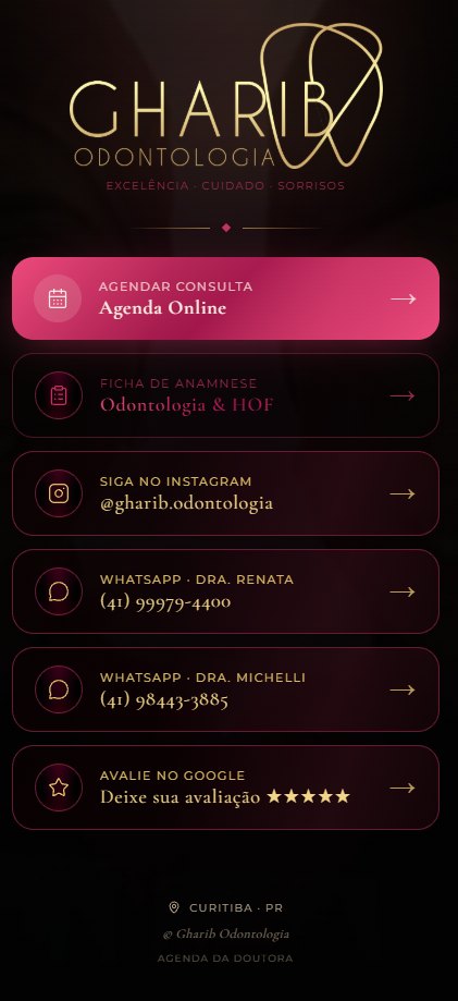 Gharib Odontologia — página de links, site criado pela WEBX