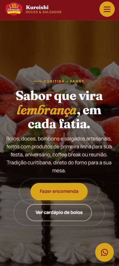Kureishi Doces & Salgados — site institucional, site criado pela WEBX