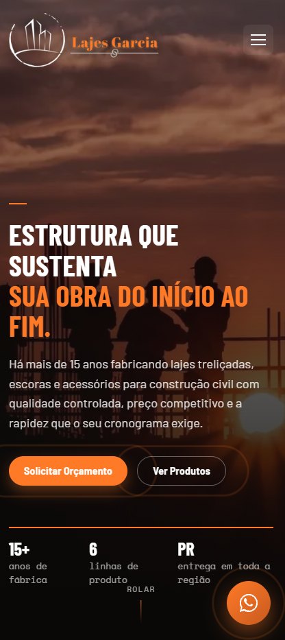 Lajes Garcia — site institucional, site criado pela WEBX