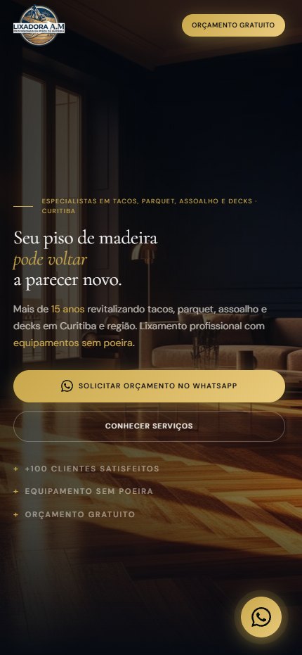 Lixadora A.M — site institucional, site criado pela WEBX