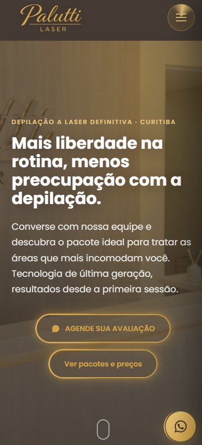 Palutti Laser — site institucional, site criado pela WEBX