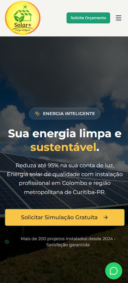 Solar+ Energia Inteligente — site institucional, site criado pela WEBX
