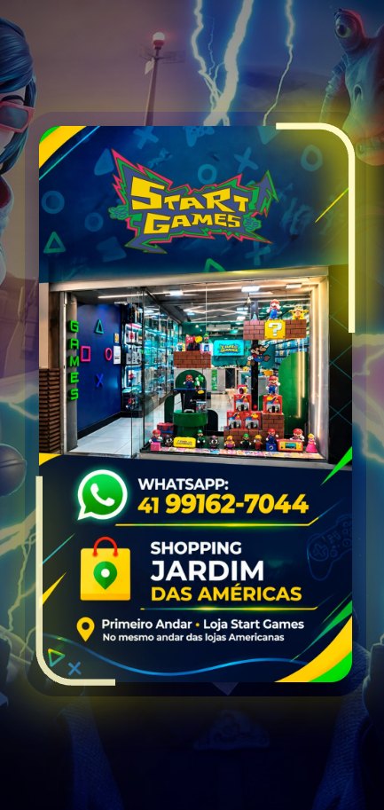 Start Games Curitiba — página de entrada, site criado pela WEBX