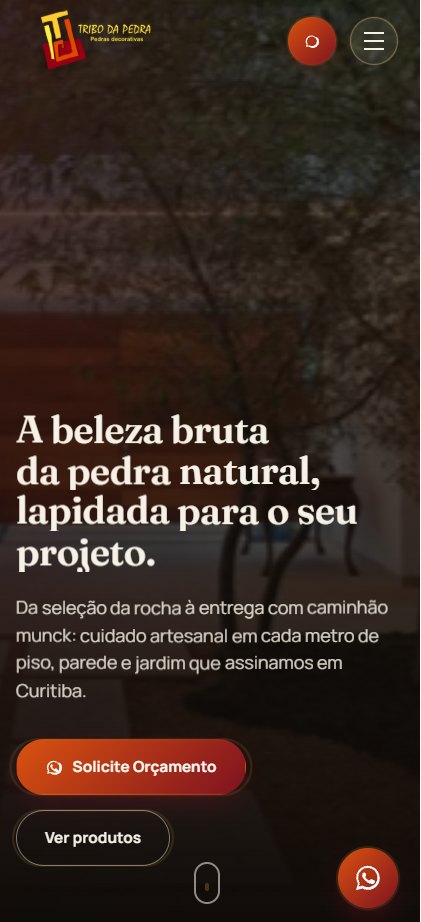 Tribo da Pedra — site institucional, site criado pela WEBX